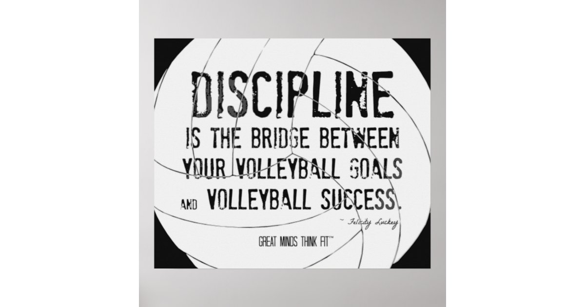 Motivational Volleyball Print 002 Black and White | Zazzle.co.uk