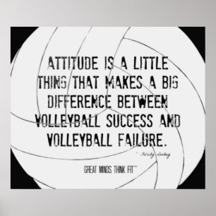 Motivational Volleyball Print 010 Black and White