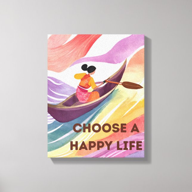Motivational Wall Art - Choose a Happy Life (Front)