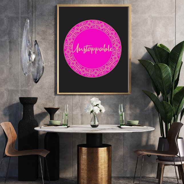 Motivational Wall Art for Women Pink & Black (Creator Uploaded)