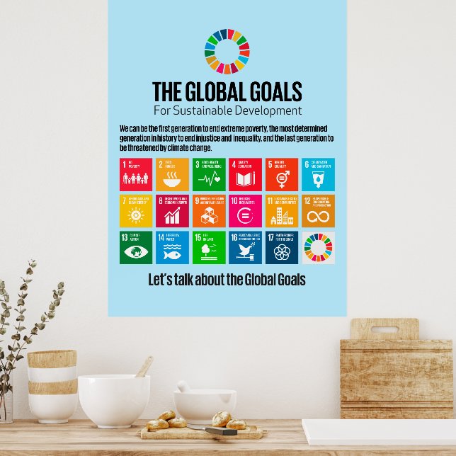 Motivational Wall Art Global Sustainability Goals (Kitchen)