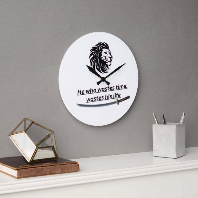 Motivational Wall Clock – Time Is Precious Quote  (Office)
