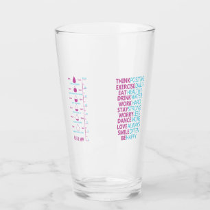 Motivational water tracker glass