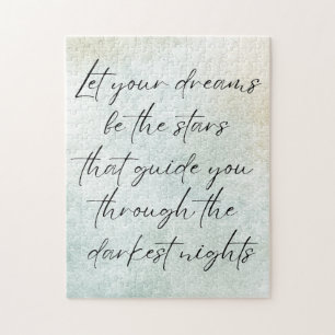 Motivational Watercolor Inspirational Quote  Jigsaw Puzzle
