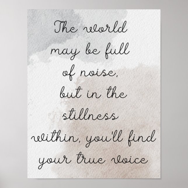 Motivational Watercolor Inspirational Quote  Poster (Front)
