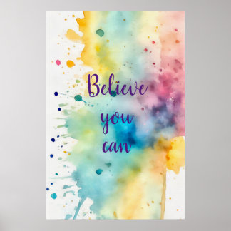 Motivational Watercolor Wall Art Poster 10