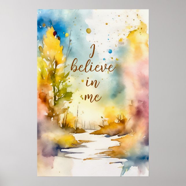 Motivational Watercolor Wall Art Poster 16 (Front)