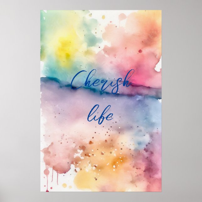 Motivational Watercolor Wall Art Poster 25 (Front)