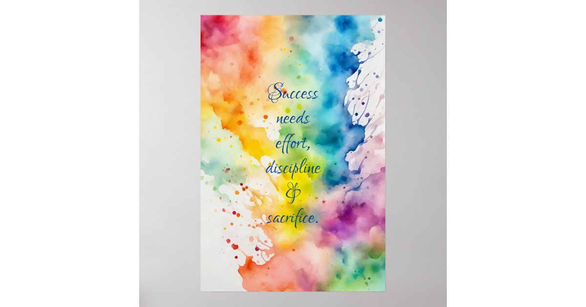 Motivational Watercolor Wall Art Poster 48 | Zazzle