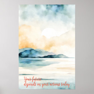 Motivational Watercolor Wall Art Poster 50