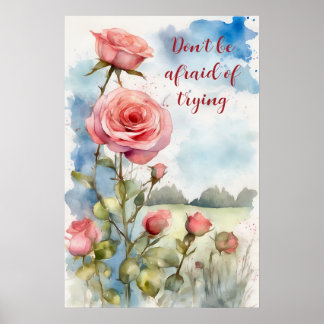 Motivational Watercolor Wall Art Poster 65