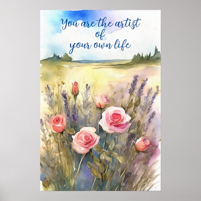 Motivational Watercolor Wall Art Poster 72 (Front)