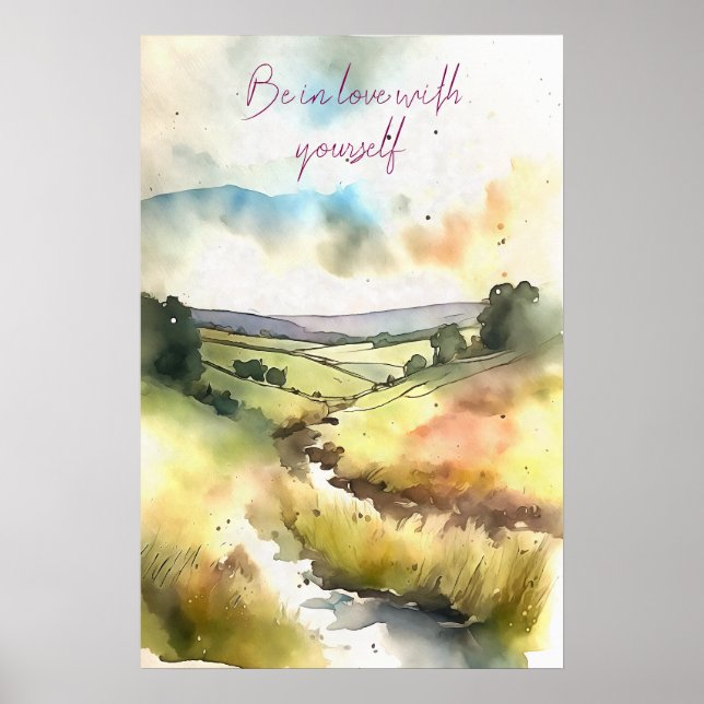 Motivational Watercolor Wall Art Poster 92 (Front)