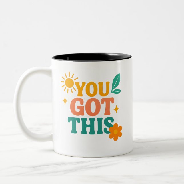 Motivational Wear – Cool, Vibrant & Inspiring Desi Two-Tone Coffee Mug (Left)