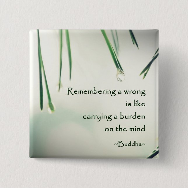 Motivational Wisdom Buddha's Teaching Photography 15 Cm Square Badge (Front)