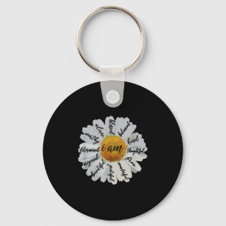 Motivational Women-positive Affirmation I Am Daisy Key Ring