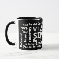 Motivational Word Cloud On Black
