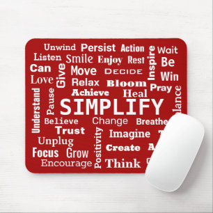 Motivational Word Cloud On Red Mouse Mat