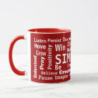 Motivational Word Cloud On Red