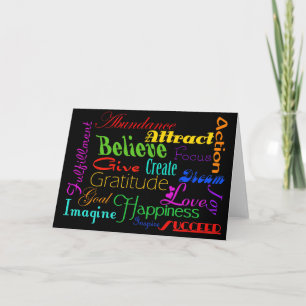 Motivational Word Collage Greeting Card