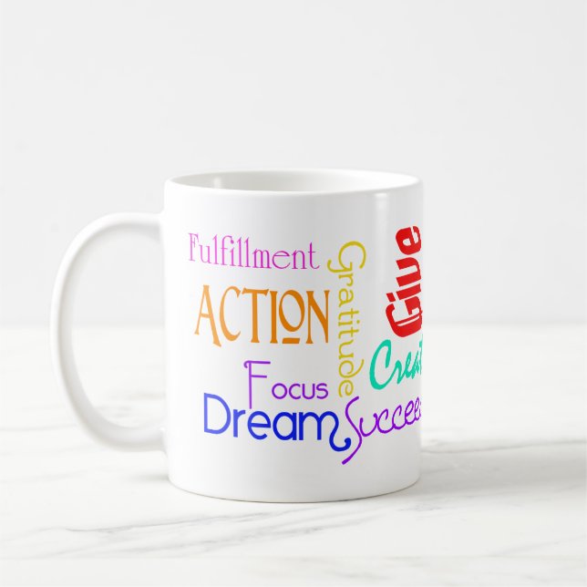 Motivational Word Collage Mug (Left)