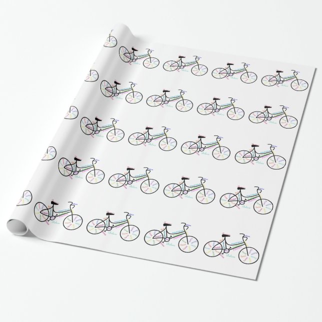 Motivational Word for Bike, Cycle Fans Wrapping Paper (Unrolled)