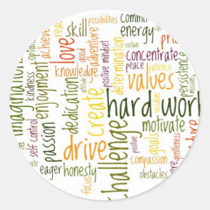 Motivational Words #2 positive attitude Classic Round Sticker