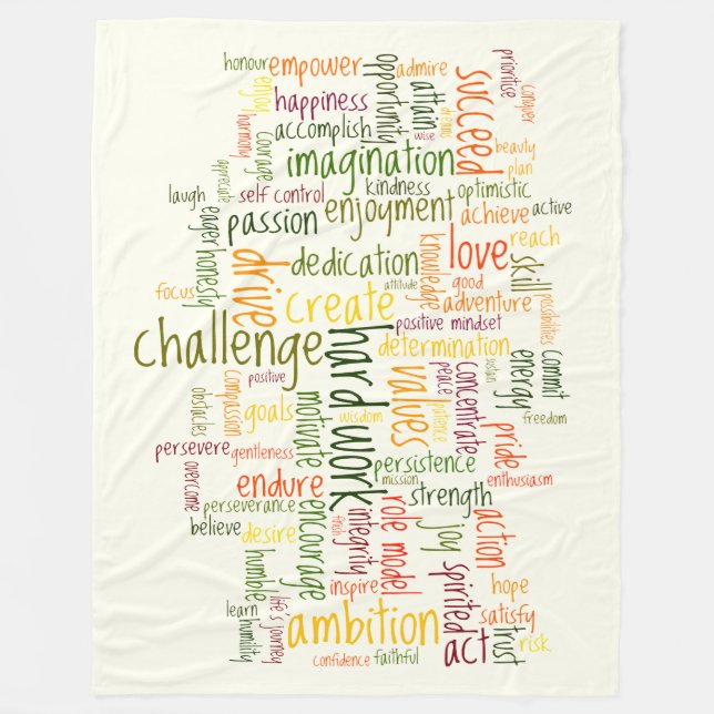Motivational Words #2 positive encouragement Fleece Blanket (Front)