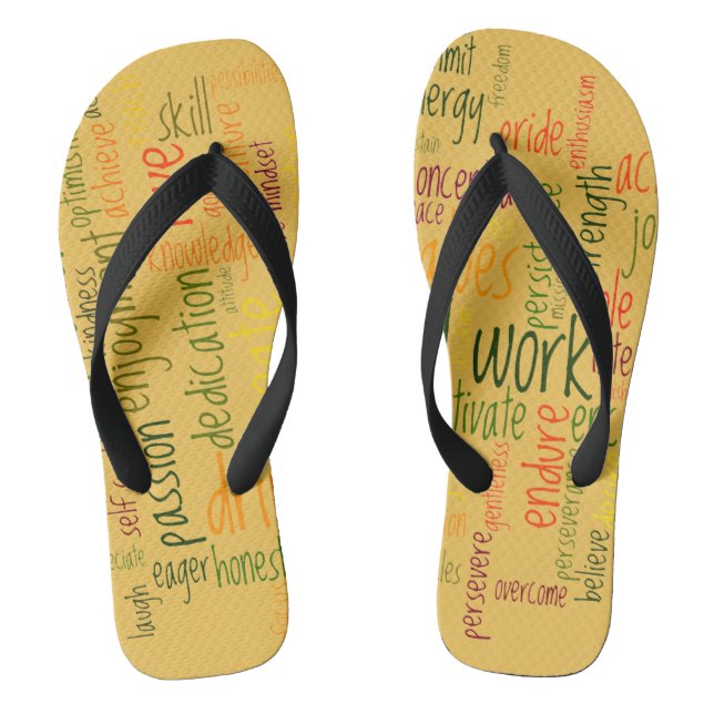 Motivational Words #2 positive encouragement Flip Flops (Footbed)