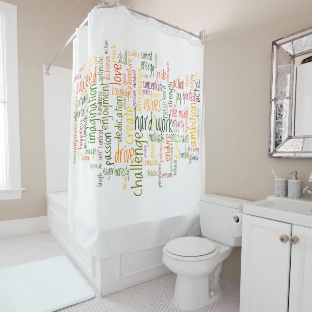 Motivational Words #2 positive encouragement Shower Curtain (In Situ)