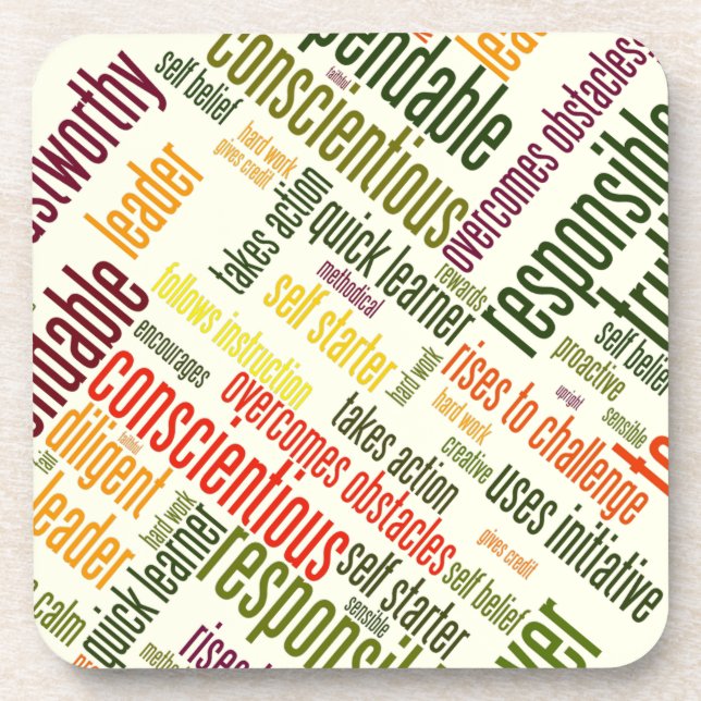 Motivational Words #4 positive values Coaster (Front)