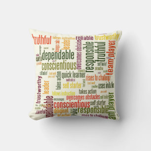 Motivational Words #4 positive values Cushion