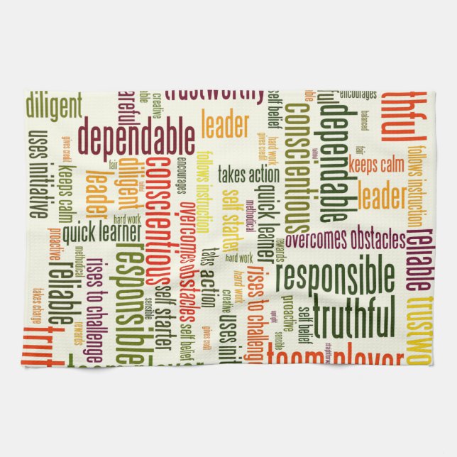 Motivational Words #4 positive values Tea Towel (Horizontal)