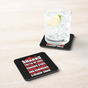 Motivational Words - Be A Shark Coaster