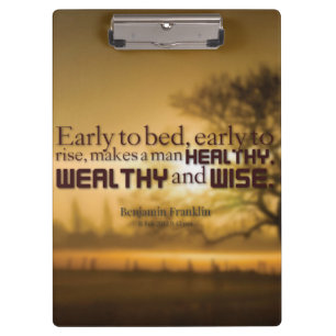 Motivational Words - Benjamin Franklin Quote Clipboard