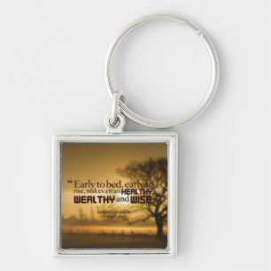 Motivational Words - Benjamin Franklin Quote Key Ring