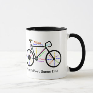 Motivational Words Bike, Cycle Best Bonus Dad Mug