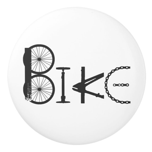 Motivational Words, Biking, Cycling, Bike Ceramic Knob (Front)