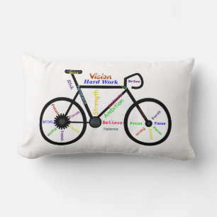 Motivational Words, Biking, Cycling, Bike  Mens Lumbar Cushion