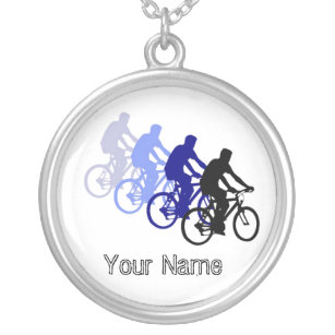 Motivational Words, Biking, Cycling, Bike Silver Plated Necklace