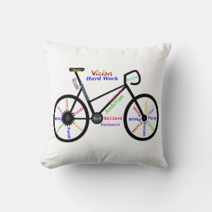 Motivational Words, Biking, Cycling, Bike Women Cushion