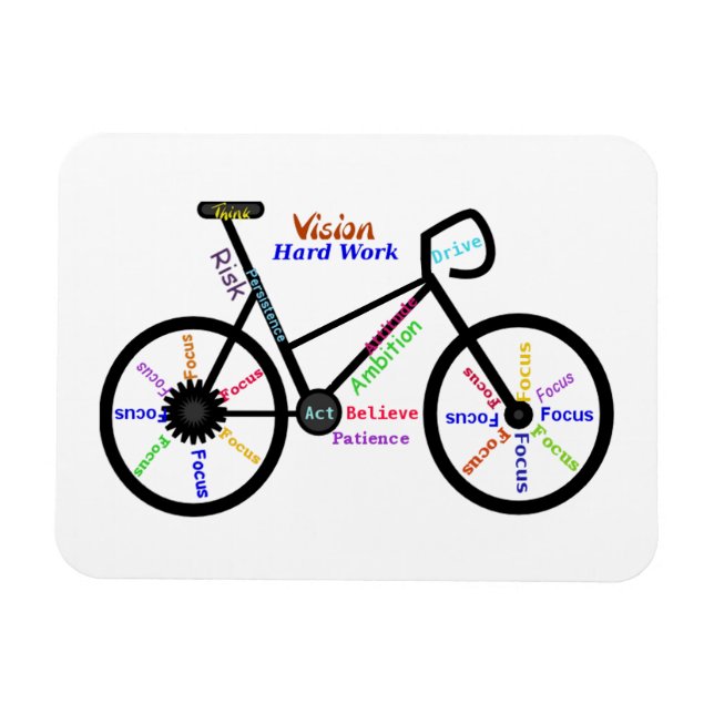 Motivational Words, Biking, Cycling, Bike  Womens Magnet (Horizontal)