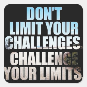 Motivational Words - Challenge Your Limits Square Sticker