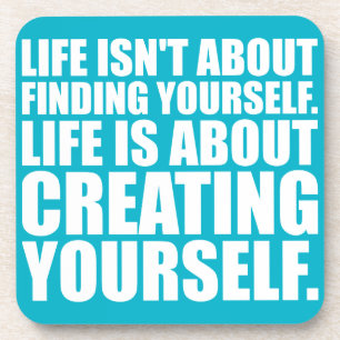 Motivational Words - Create Yourself Coaster