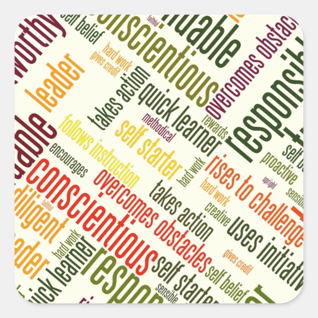 Motivational Words encourage positive ooutcomes Square Sticker (Front)