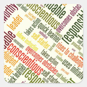 Motivational Words encourage positive ooutcomes Square Sticker