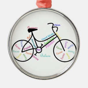 Motivational Words for Biking bicycle Sports Fans Metal Tree Decoration
