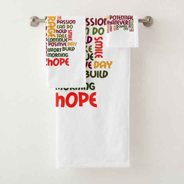 Motivational Words for positive encouragement Bath Towel Set (Insitu)