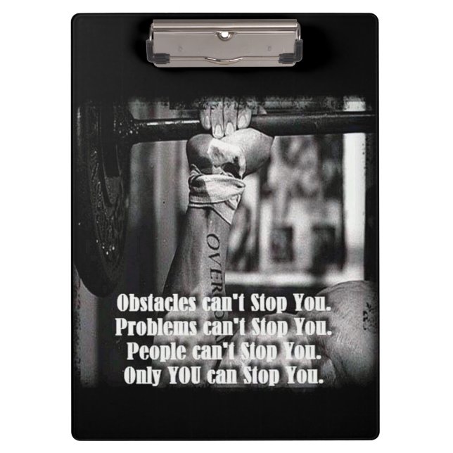 Motivational Words - Obstacles Can't Stop You Clipboard (Front)