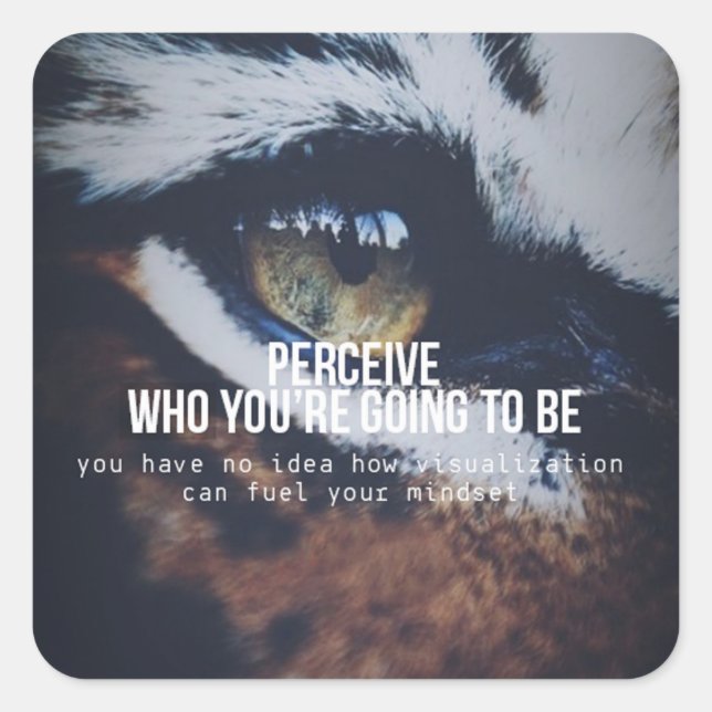 Motivational Words - Perceive and Visualise Square Sticker (Front)